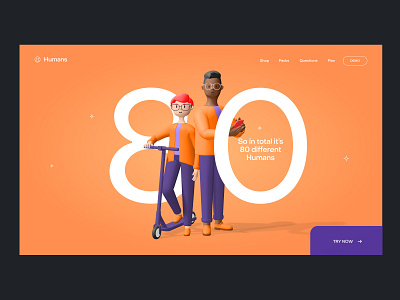 Humans 3d character header 3d 3d characters 3d icon 3d illustration color palette dribbbleisdead gradient header illustration landing productdesign saas ui ux