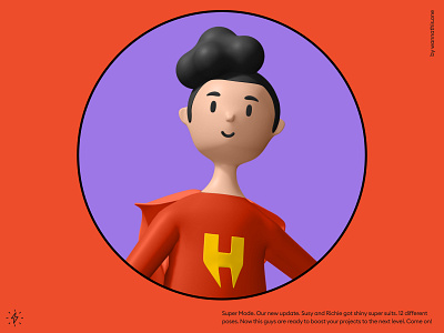 3d character 3d 3d character character circle colors feature featured layout super hero ui violet