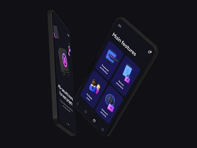 security 3d icons 3d 3d icon app cards dark blue dark ui feature gradient icon illustration iphone mobile mockup network password payment protection security users