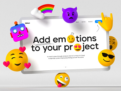 3d emoji 3d 3d character 3d emoji 3d icon blender desktop emoji hearts illustration landing rainbow robot saas ui webdesign