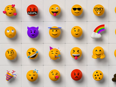 3d emoji animation 3d 3d character 3d emoji 3d icon 3d illustration animation blender emoji grid illustration render transition ui webdesign