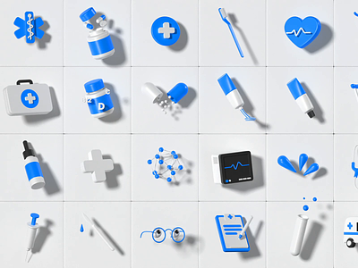 Pharma 3d illustrations for UI projects 3d 3d heart 3d icon 3d illustration 3d pill ambulance animation blender c4d ecg hospital medicine microscope pharmacy scalpel thermometr toothbrush ui virus vitamin