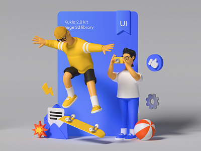 3d icons and illustrations library