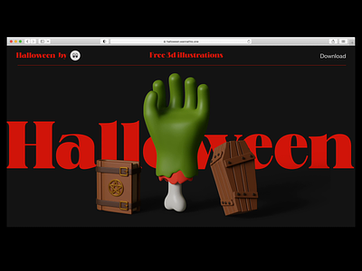 Free Halloween 3d illustrations 3d 3d icon 3d illustration animation blender halloween header motion typography animation