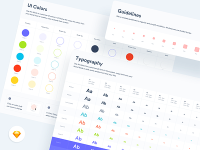 Style guide clean app colors fonts grid guide line minimal style guide table typography ui kit