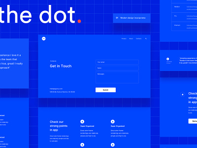 The Dot blue contact features layout pricing prototype testimonials wireframe wireframe kit