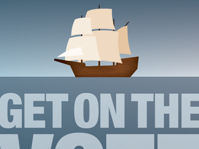 Get on the Vote Boat aiga design get out the vote illustration poster