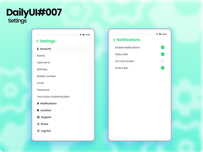 Daily UI Challenge #007 || Settings