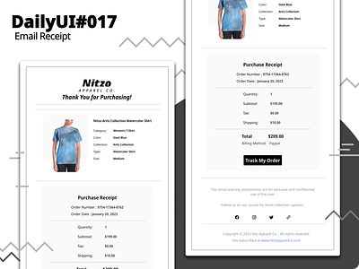 Daily UI Challenge #017 || Email Receipt branding dailyui design graphic design iillustration illustration logo ui vector web design