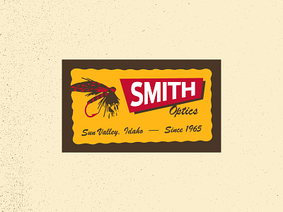 Smith Retro Fly Fishing Patch branding classic fishing fly fishing goggles. idaho optics patch retro smith sun valley sunglasses