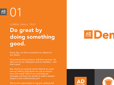 Denver Ad Club Re-Brand black branding club denver freelance identity orange rebrand typography vector white