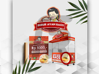 Branding Bubur Ayam Raos 3d 3d booth 3d food stall booth branding business logo design food branding food logo food logo design food stall food stall design graphic design illustration logo logo design motion graphics rombong