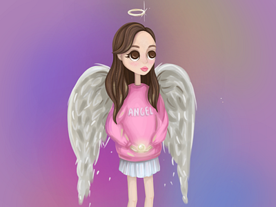 Angel angel angelart angelgirl art artist cartoon character characterdesign design fanart girlart illustration teenagerart