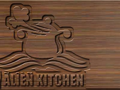 Alien Kitchen wood Engraving design alien branding graphic design graphics logo motion pixellab ux vector