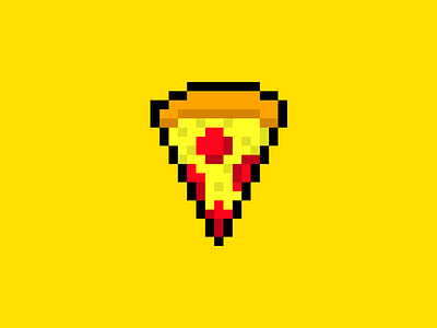 8-Bit Pizza 8bit asset game illustration illustrator pepperoni pizza red unity yellow