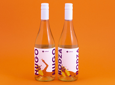 szörpi label starring Hugo & Bodza beverage design drink drinking girl guy hippie illustration label label design vector