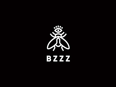BZZZFANS logo accessory animal brand branding design eye fashion fly handfan icon illustration logo magic symbol vector