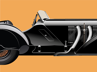 Mercedes Tribute car heritage illustration mercedes roadster ssk trossi vector vintage