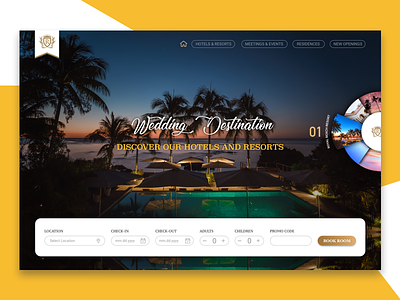 Royal Hotel And Resort banner black color design dribbble homepage hotel interface resort typography ui ux