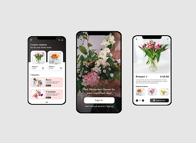 UI/UX Florist mobile app florist flower graphic design mobile app mockup shop ui uiux