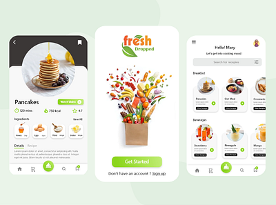 Recipe Mobile UI delivery design fakeclients food graphic design mobile ui recipe ui ui inspiration uiux