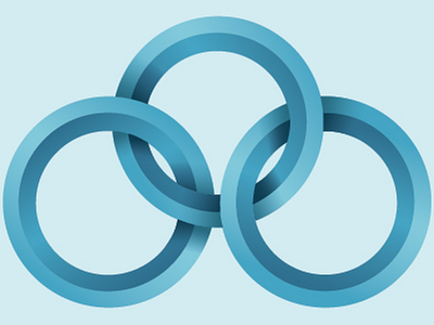 3 Rings Logo 3d blue circles logo rings shadow subtle