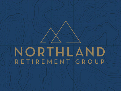 Northland Retirement blue latitude line logo map minimal mountain mountains simple texture