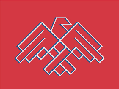 Eagle Logo american bird blue eagle geometric icon logo phoenix red simple symmetrical usa