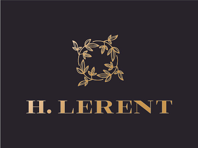H. Lerent fashion gold laurel leaves luxury serif