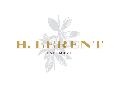 H. Lerent fashion gold laurel leaves luxury serif