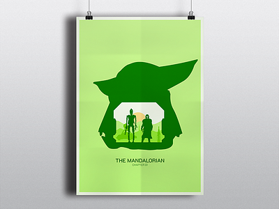 Mandalorian - The Mandalorian baby design droid graphic design grogu jedi mandalorian mando minimalist movie nerd poster star wars yoda