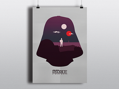 Star Wars - A New Hope darth hope jedi luke minimalist new skywalker starwars tatooine vader