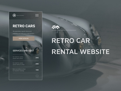 UI/UX design for website retro car