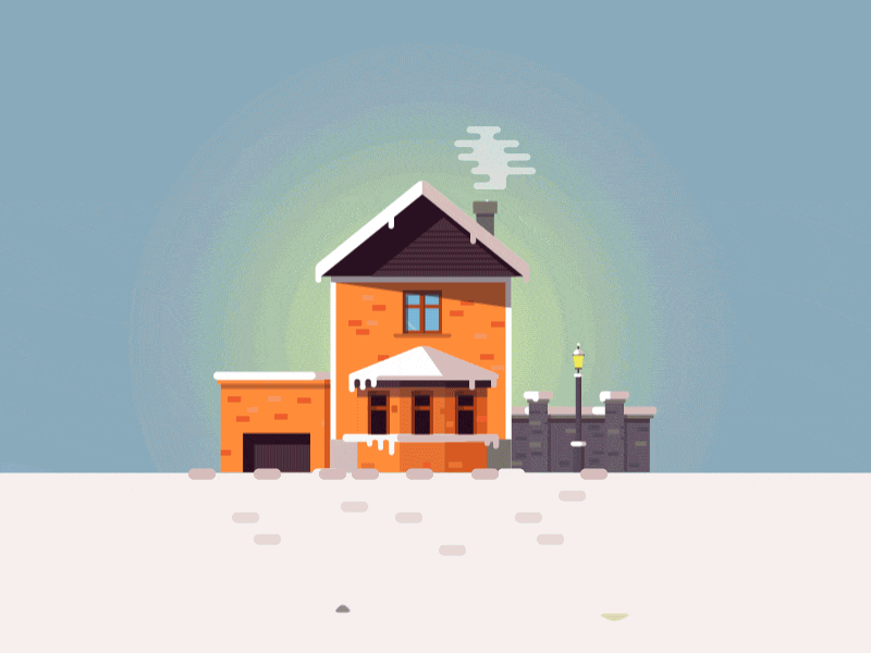Illustration of Winter House - GIF gifs motion winter