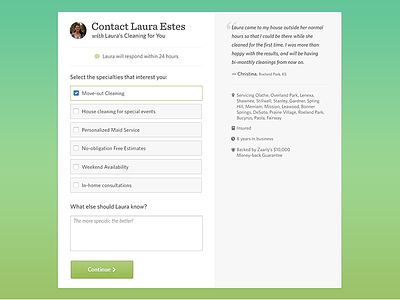 Contact form with gradient