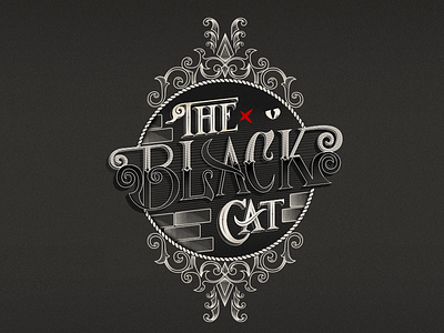 Black Cat blackcat cat design edgarallanpoe graphicdesign illustration illustrator label labeldesign letters logo typography vector victorianstyle vintage font
