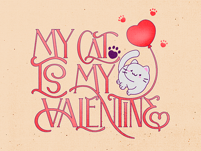 Kitty Valentine´s illustration lettering letters typography vector