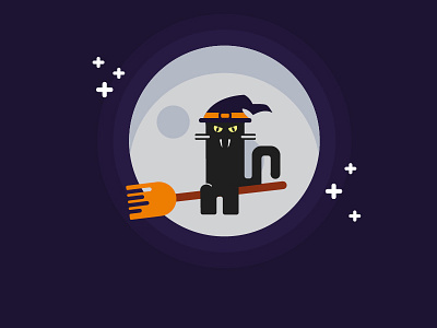 Halloween Cat black cat graphicdesign halloween icon kitty vector witch