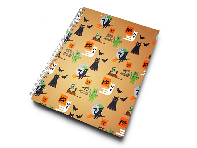 Catlloween Pattern black boo! cat graphicdesign halloween happycatlloween illustration notebook pattern vector