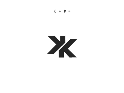 Ambigram K + K ambigram artwork design kk monogram design
