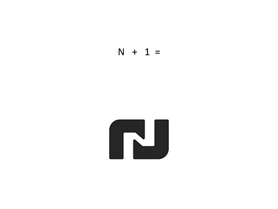 N + 1 ambigram icon identity illustrator n1 simple