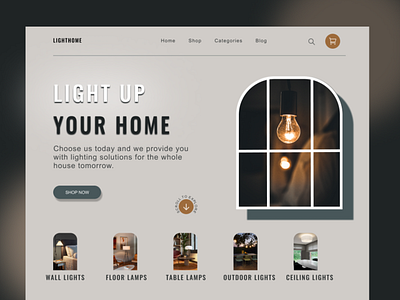 Lighting products landing page