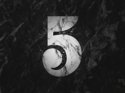 Numero Cinco 5 black and white cinco five marble mazourek mike mazoo number type vintage