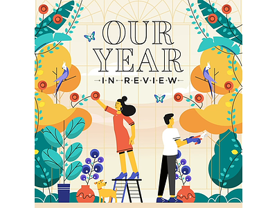 Annual Report Microsite animation butterfly character dog flower foliage forest greenhouse illustration lemonly michael mazourek mike mazoo motion graphics plants window
