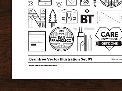 Braintree Vector Illustration Set Poster