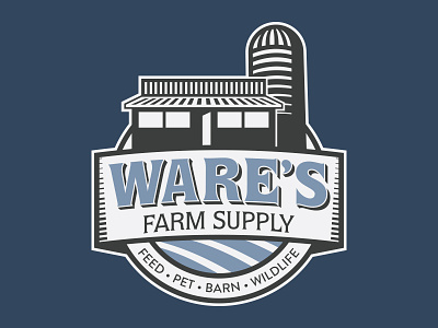 Wares Farm Supply Logo barn farm illustration logo retail silo store supply