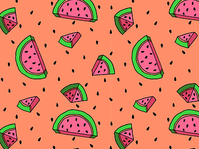 Watermelon Pattern design food fruit green illustration illustrator pattern pink seeds stationery summer watermelon
