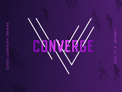 Converge concept conference converge gradient idea merge purple verge