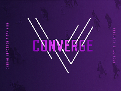 Converge concept conference converge gradient idea merge purple verge