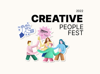 "Creative People Fest" branding design graphic design illustration logo typography vector